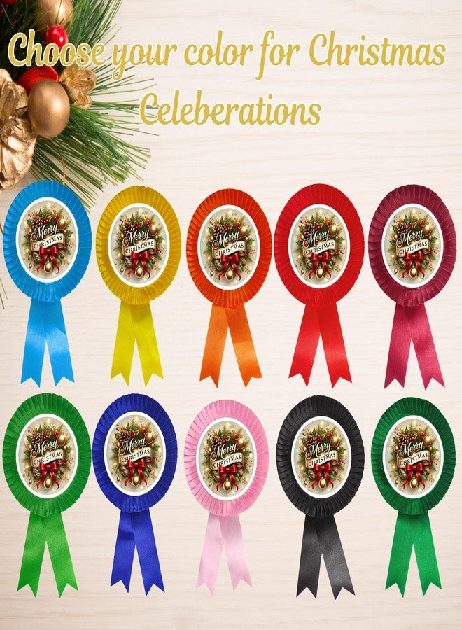 NEXGEN TRENDS Single Line Christmas Satin Ribbon Badge with Merry Christmas Logo - Premium Event Badge for Kids, Schools, Office Parties & Carol Programs (Pack of 10) (Yellow) - Image 4